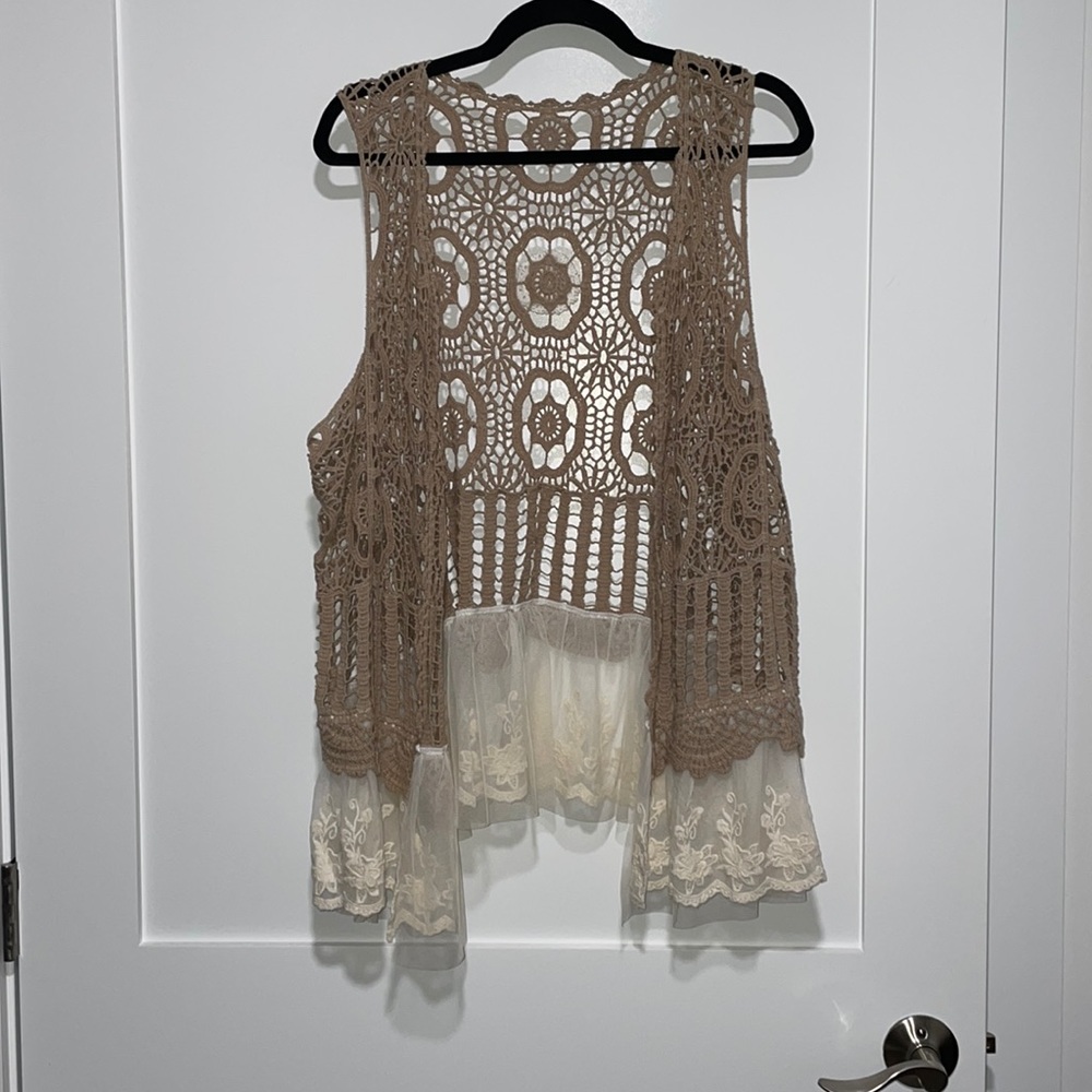 bohemian handmade one of a kind knitted vest - small